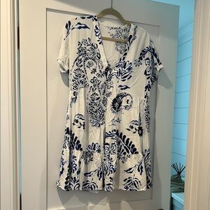 Cupshe White Relaxed Notched Collar  Cover Up